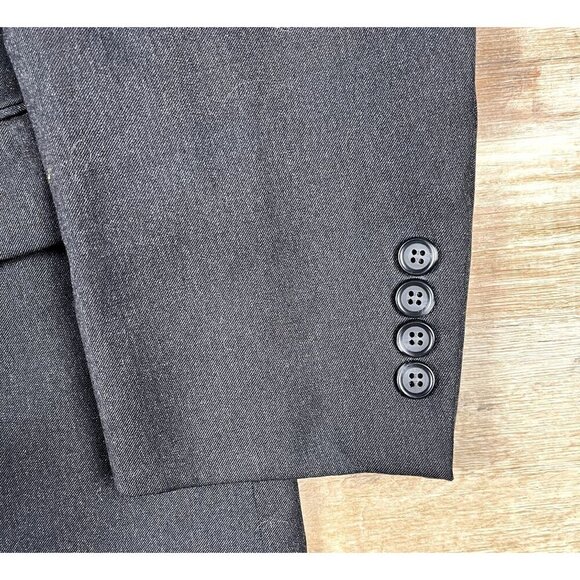 Joseph Feiss International 100% Pure New Wool Three Button Black Sports Coat Siz - Picture 8 of 8